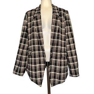 New York & Company 7th Avenue Madie Jacket Womens Medium Brown and Black Plaid